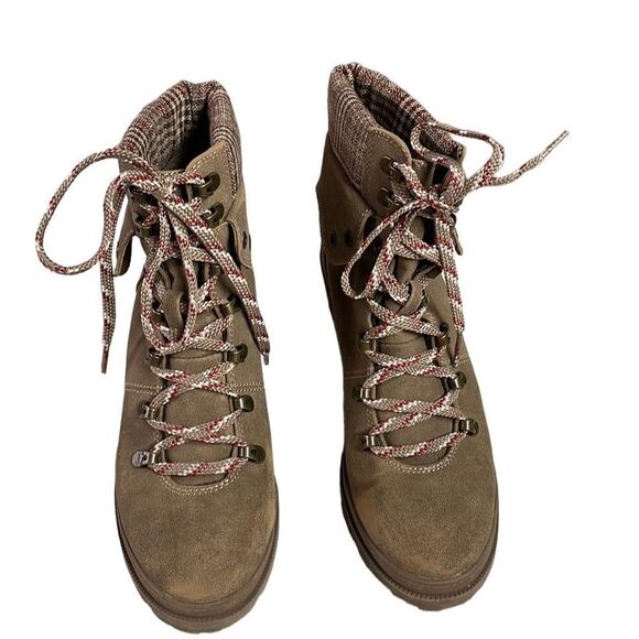 JELLYPOP Women’s Mission Hiker Lace Up Booties Chunky Heels Size 8 1/2” Tan - Picture 15 of 15